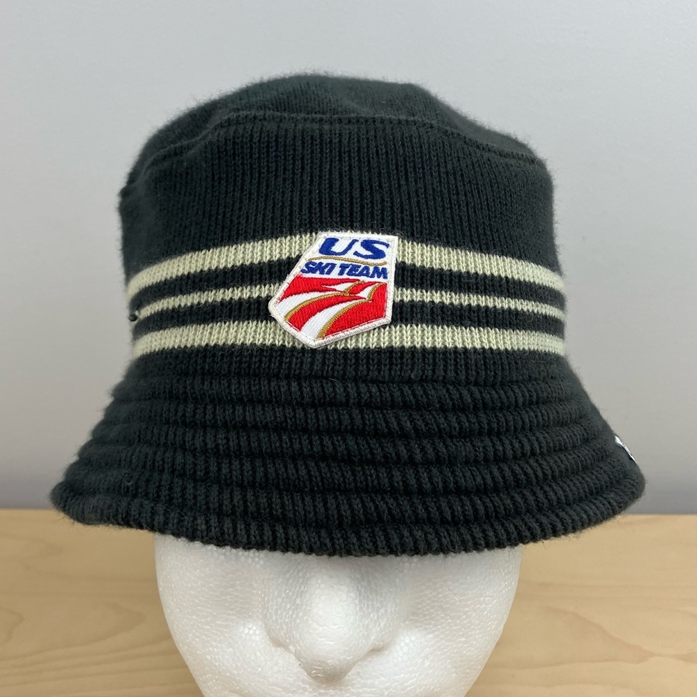 VTG Swix US Ski Team Bucket Ski Hat Black Striped Embroidered Logo Sweden